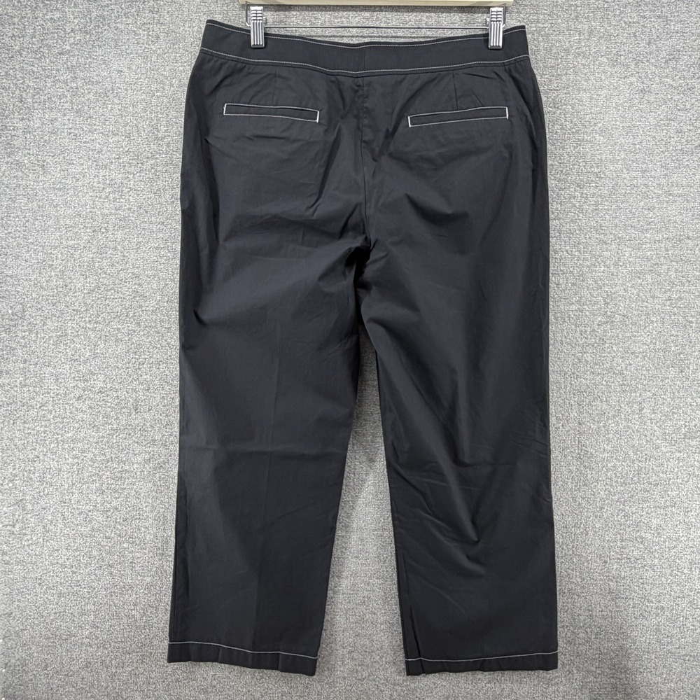Lafayette 148 Wide Leg Cropped Pants Women Size 10 Black Casual - Picture 2 of 9